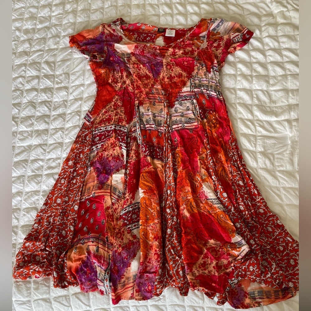 Bila Boho Patchwork Mini Dress - image 1
